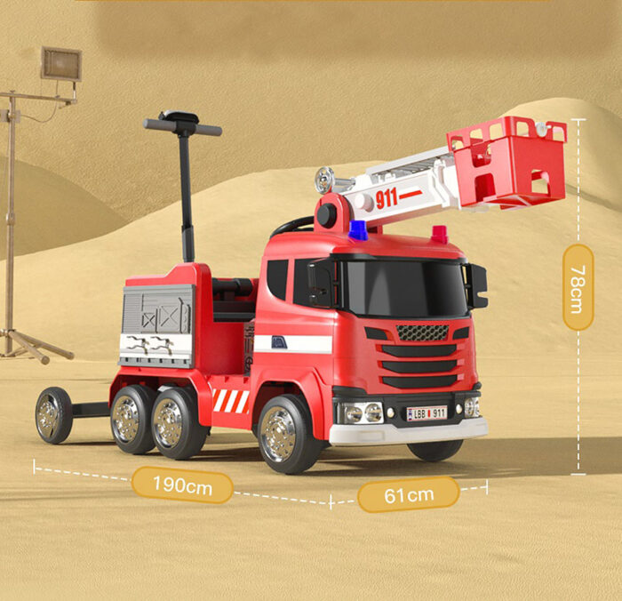 Kids Fire Truck with Parents Stand - Image 3