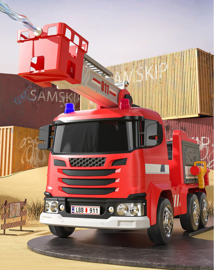 Kids Fire Truck with Parents Stand - Image 5