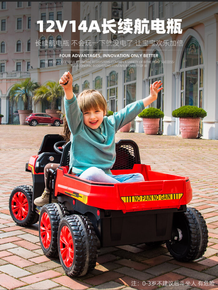 RED RIDE ON TRACTOR WITH EVA WHEELS 12V - Image 3