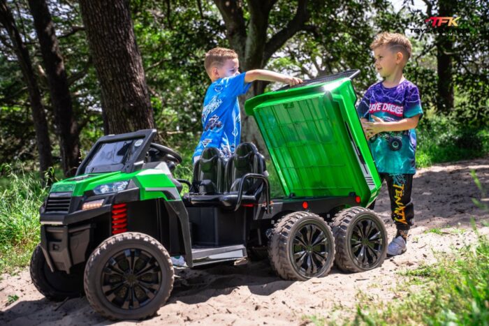 Ride on tractor with EVA wheels 24V - Green - Image 8