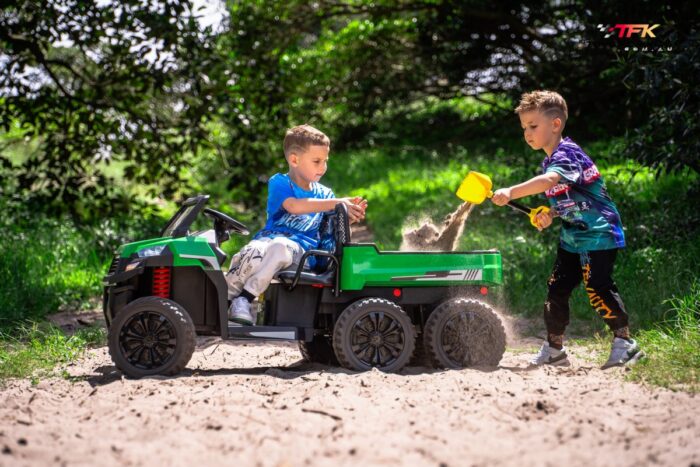Ride on tractor with EVA wheels 24V - Green - Image 9