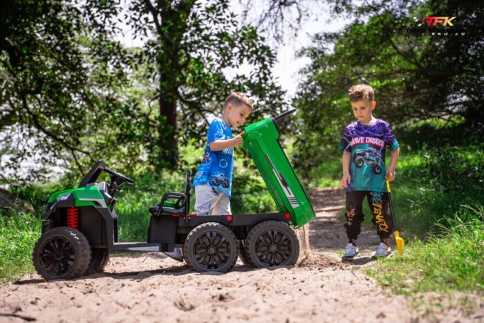 Ride on tractor with EVA wheels 24V - Green - Image 6